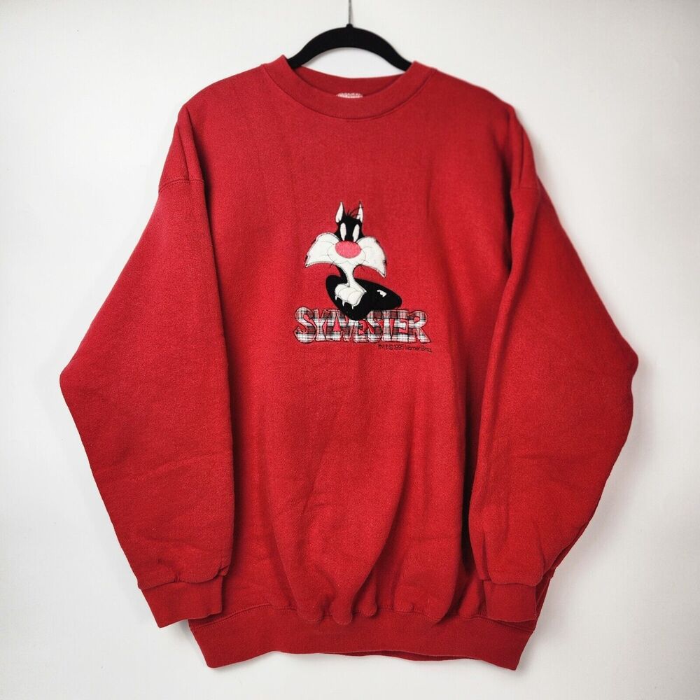 VTG 90s Sylvester The Cat Looney Tunes Merrie‎ Melodies Crewneck Cartoons Warner